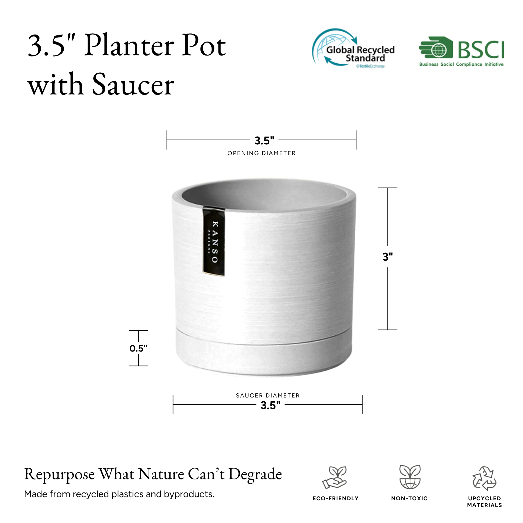 3.5" Earth Tone Mini Planters | 10 Colorways: Black