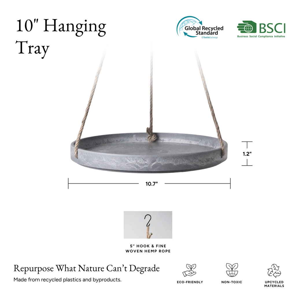 10" Signature Stone Hanging Tray: White Stone