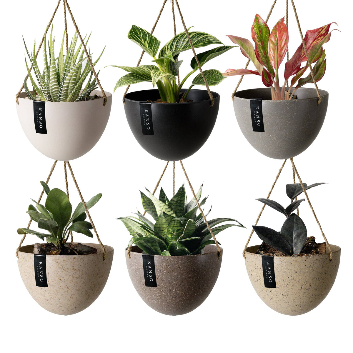 8" Upcycled Hanging Planters: Coffee Husk