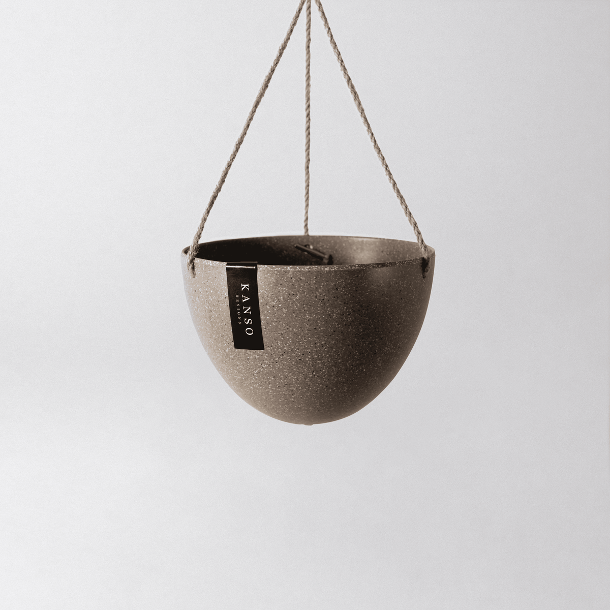 8" Upcycled Hanging Planters: Bamboo Fibre (Black)