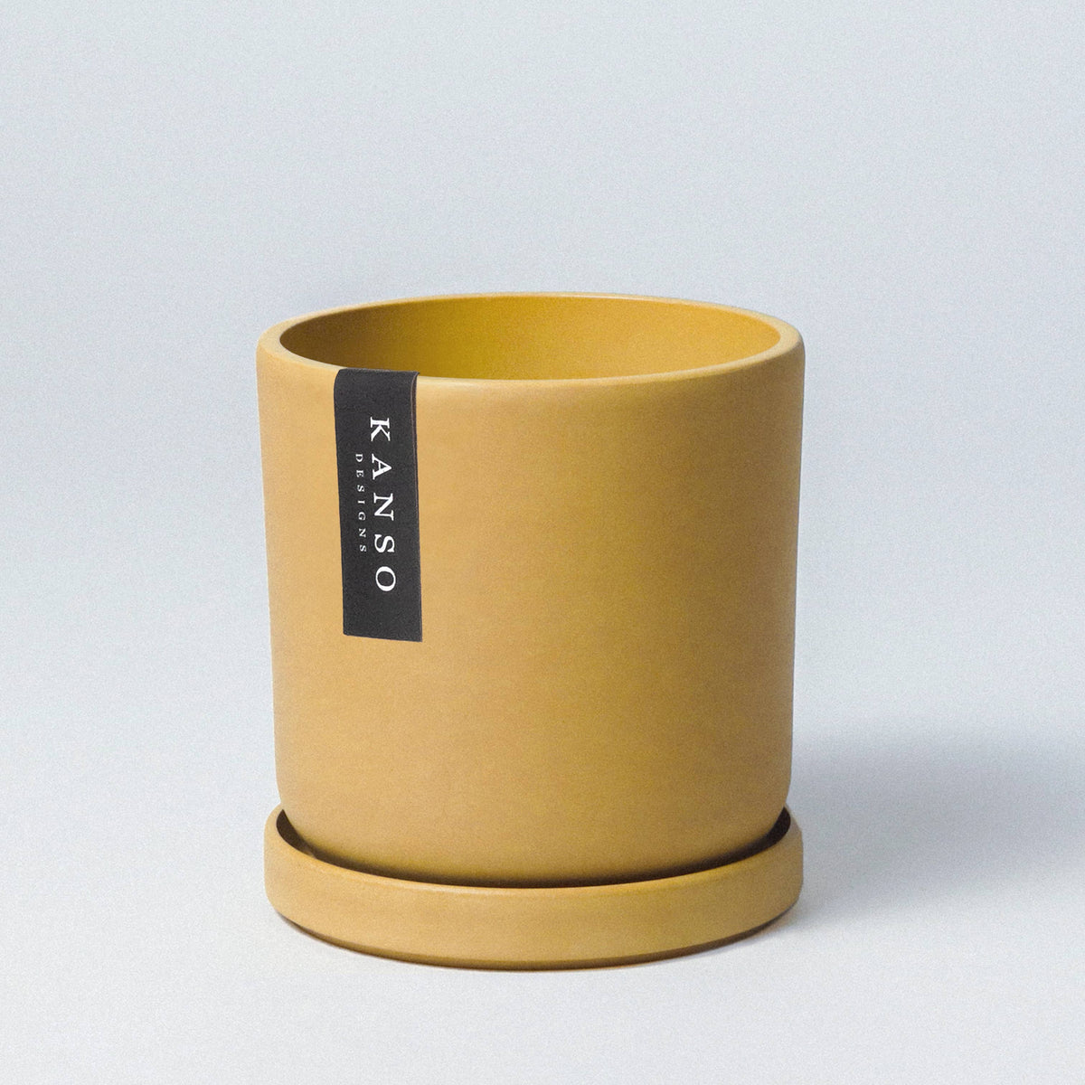 4" Mustard Seed & Dusted Clay Planters & Saucers: Mustard Seed