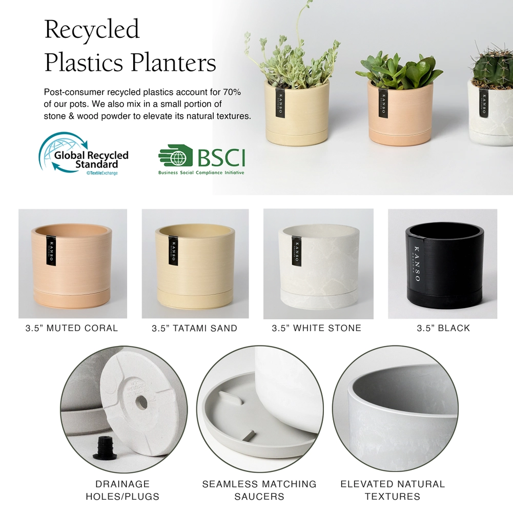 3.5" Earth Tone Mini Planters | 10 Colorways: Black